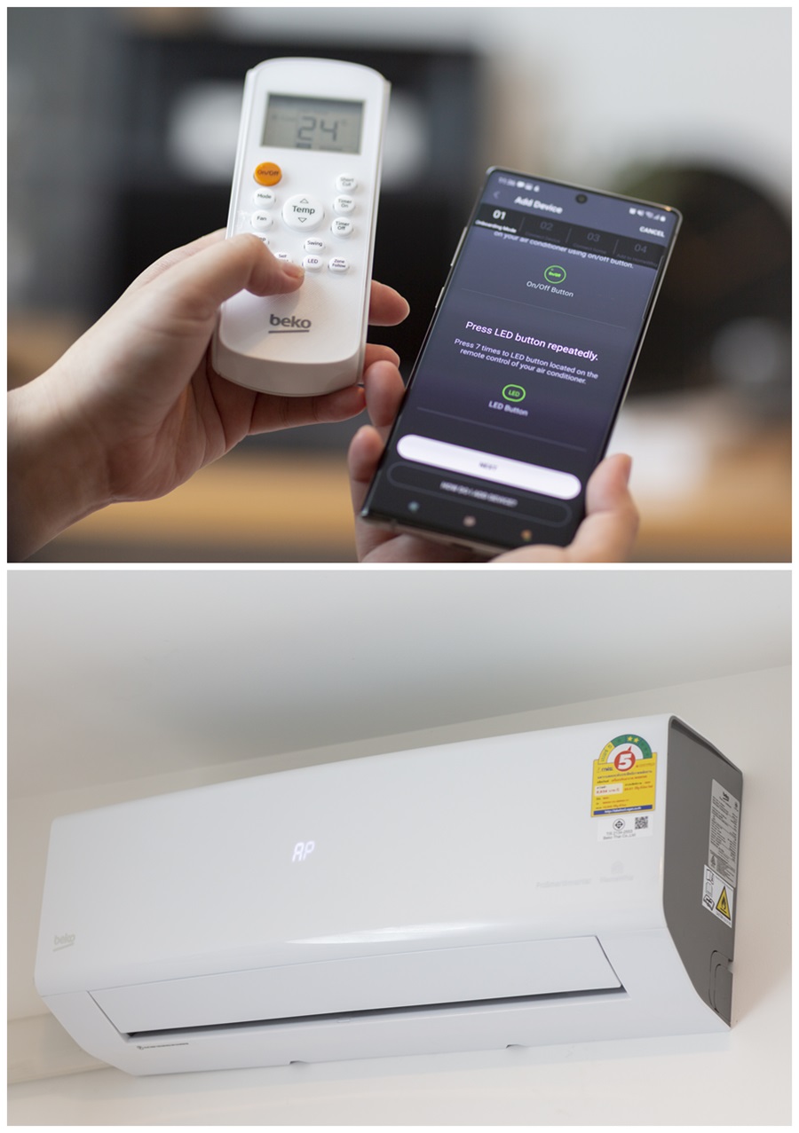 แอร์Beko เครื่องปรับอากาศBeko Beko ProSmart™ Inverter แอปพลิเคชั่นHomewhiz